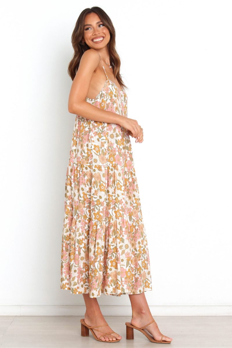 Women Summer Vacition Sleeveless Cami Midi A Line Dress - Image 4