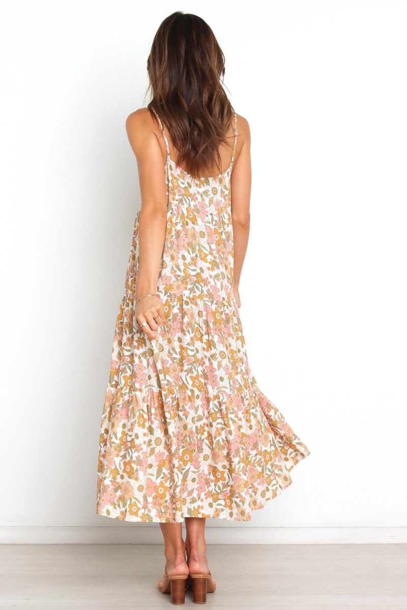 Women Summer Vacition Sleeveless Cami Midi A Line Dress - Image 2