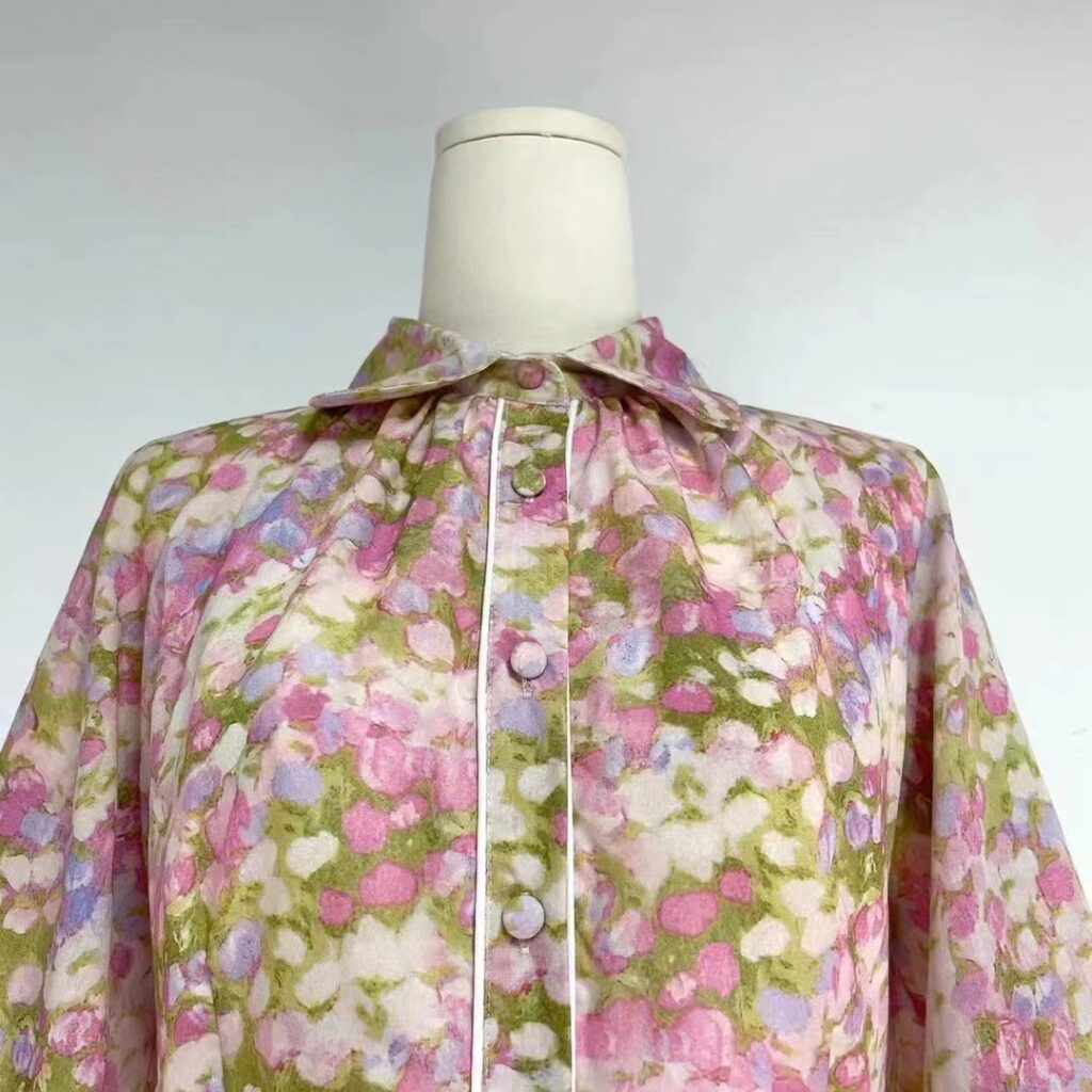 Women Spring Fall Collared Printed Long Sleeve Bohomian Elegant A Line Dress Shirt Dress Maxi Dress - Image 4