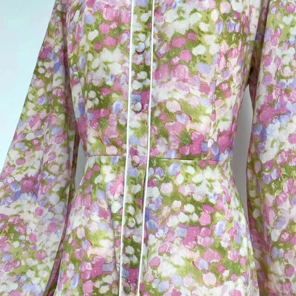 Women Spring Fall Collared Printed Long Sleeve Bohomian Elegant A Line Dress Shirt Dress Maxi Dress - Image 6