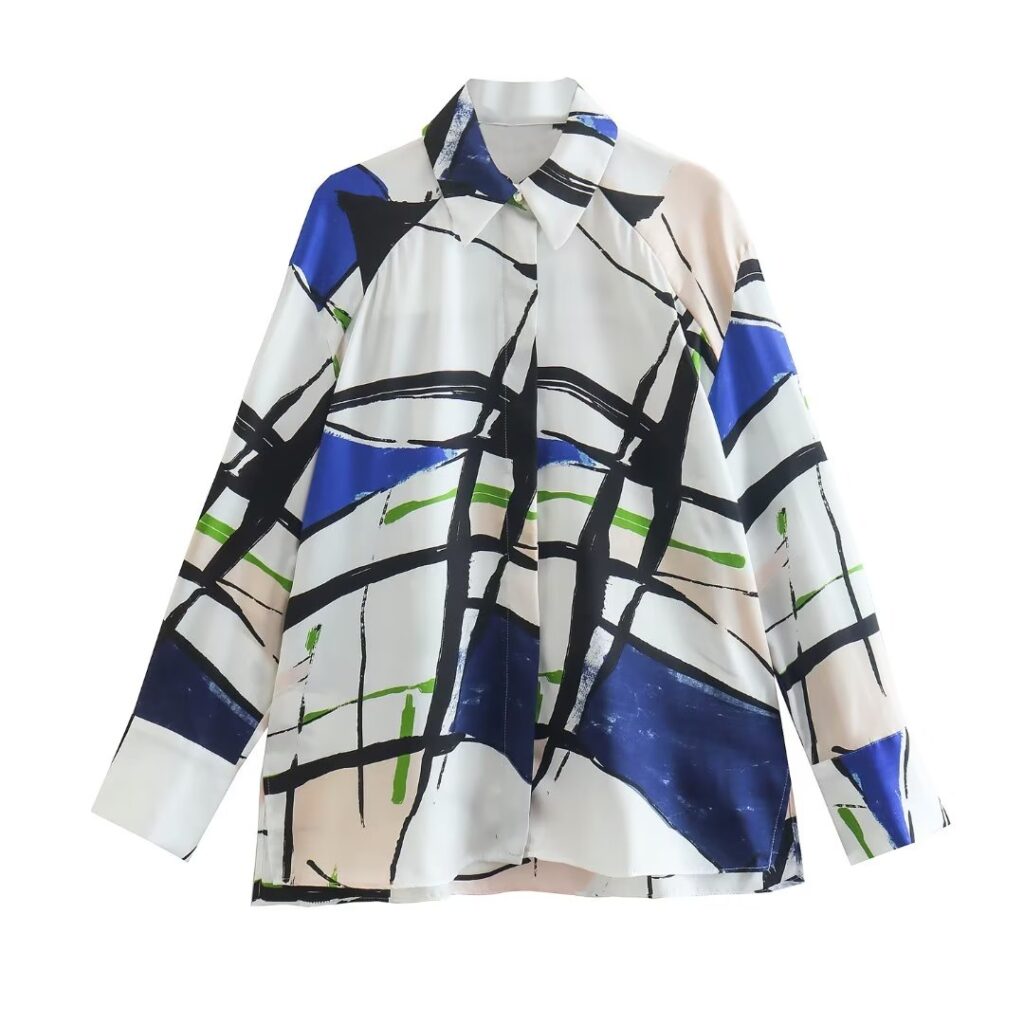 Autumn Women Long Sleeve Loose Printed Shirt - Image 3