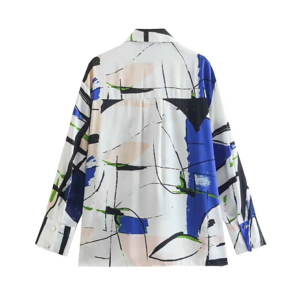 Autumn Women Long Sleeve Loose Printed Shirt - Image 4