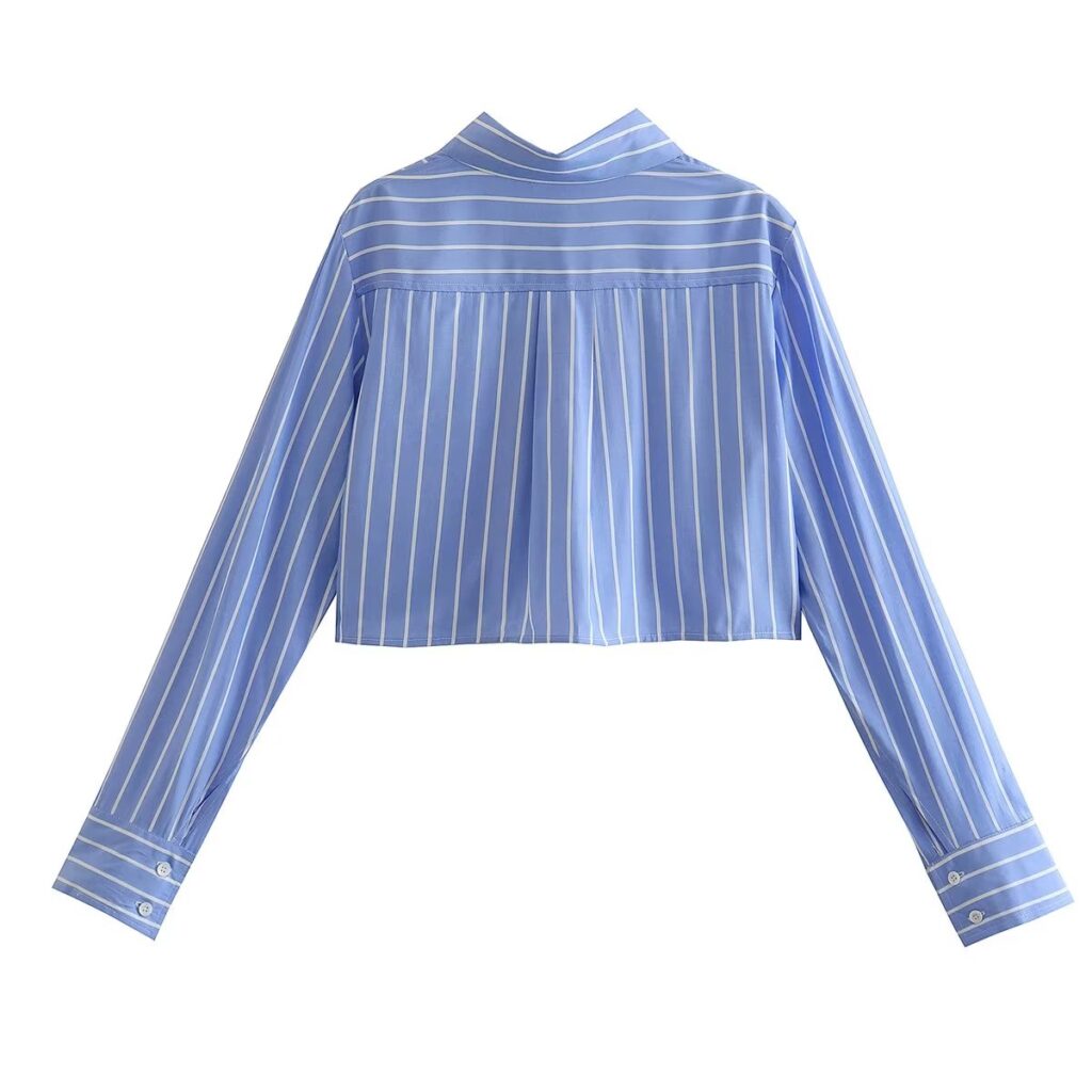 Two Color Striped Short Shirt - Image 4