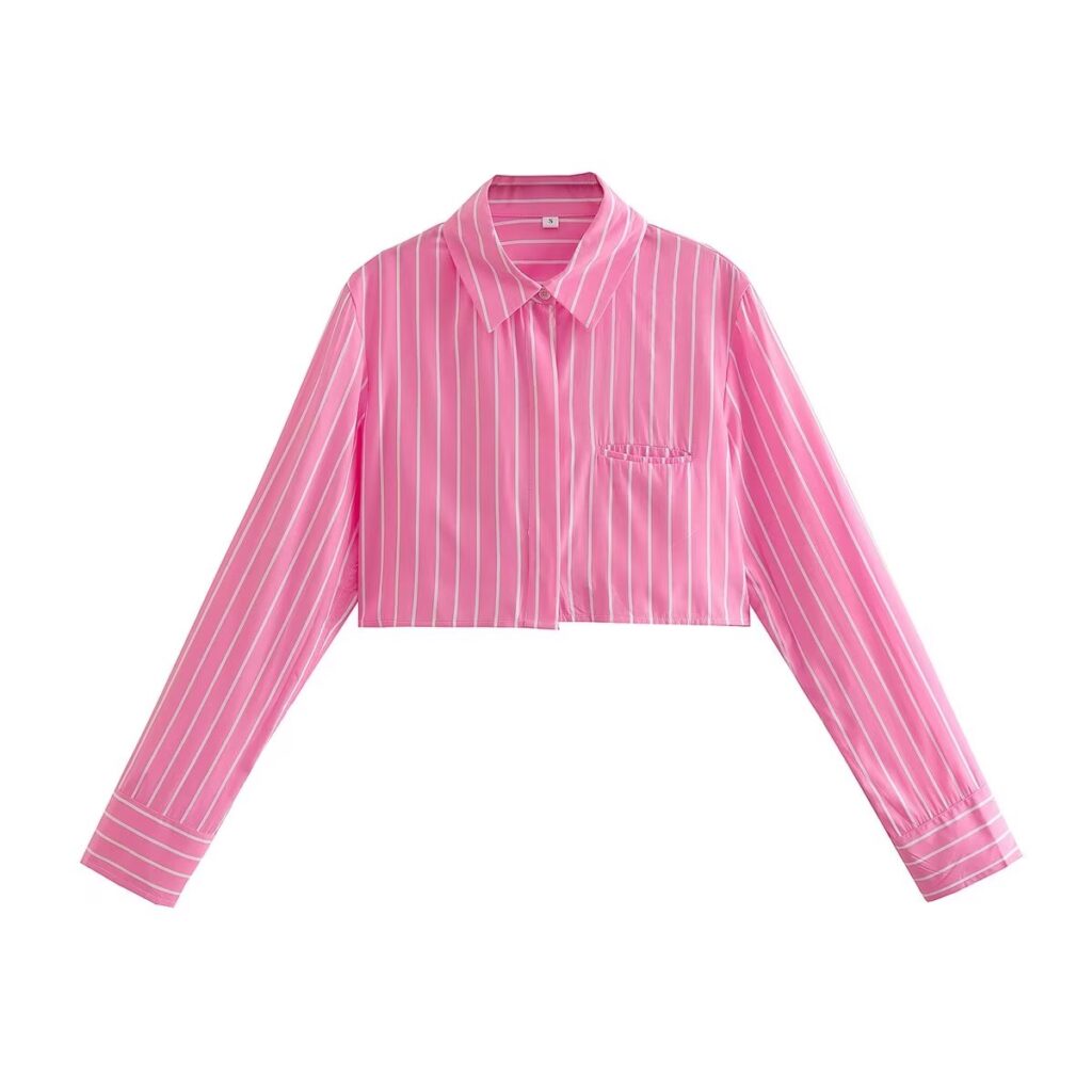 Two Color Striped Short Shirt - Image 5