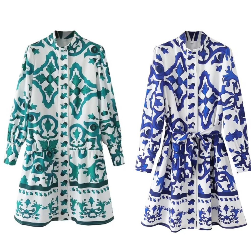 Women Clothing Design Printed All Match Positioning Dress - Image 2