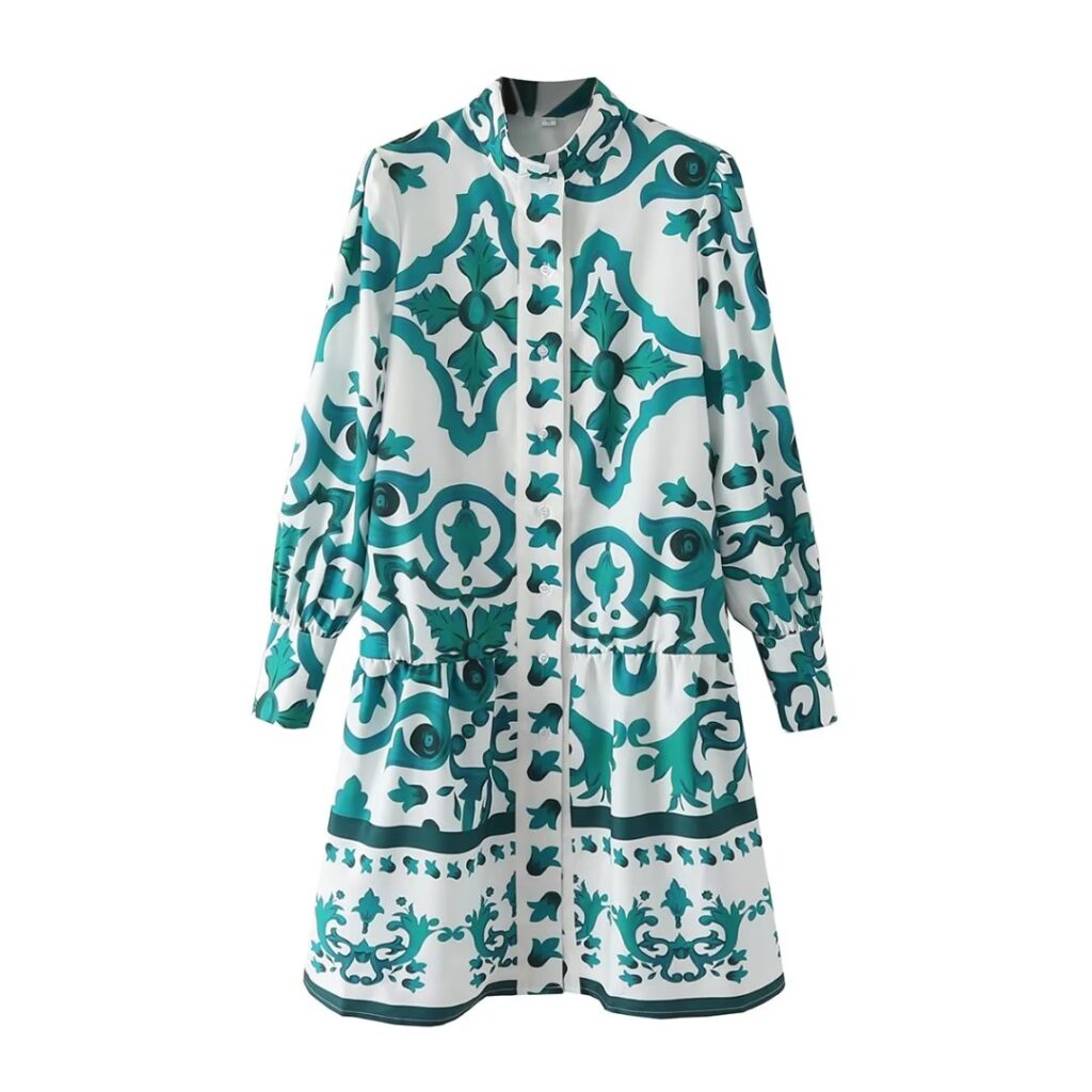Women Clothing Design Printed All Match Positioning Dress - Image 3
