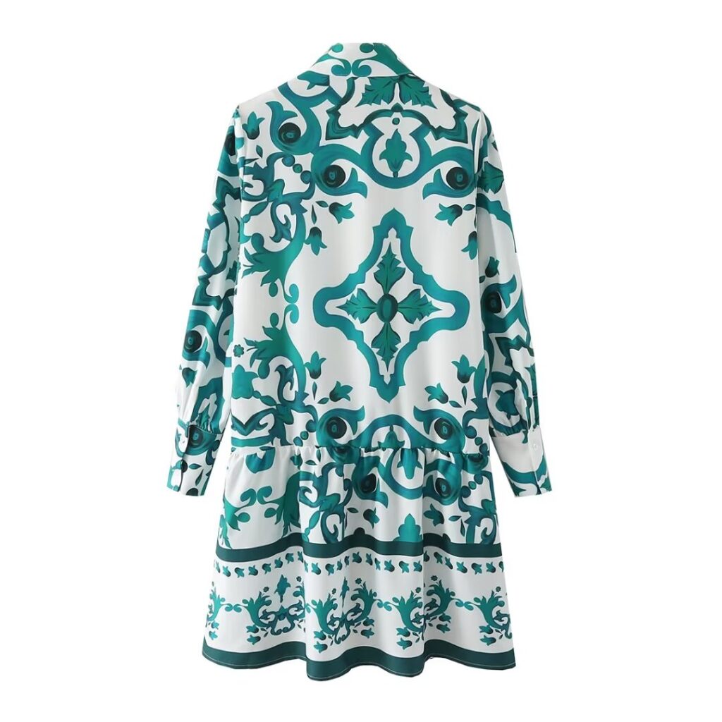 Women Clothing Design Printed All Match Positioning Dress - Image 4