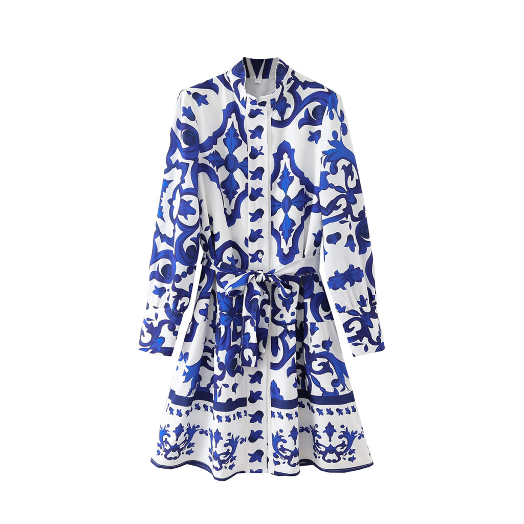 Women Clothing Design Printed All Match Positioning Dress - Image 5
