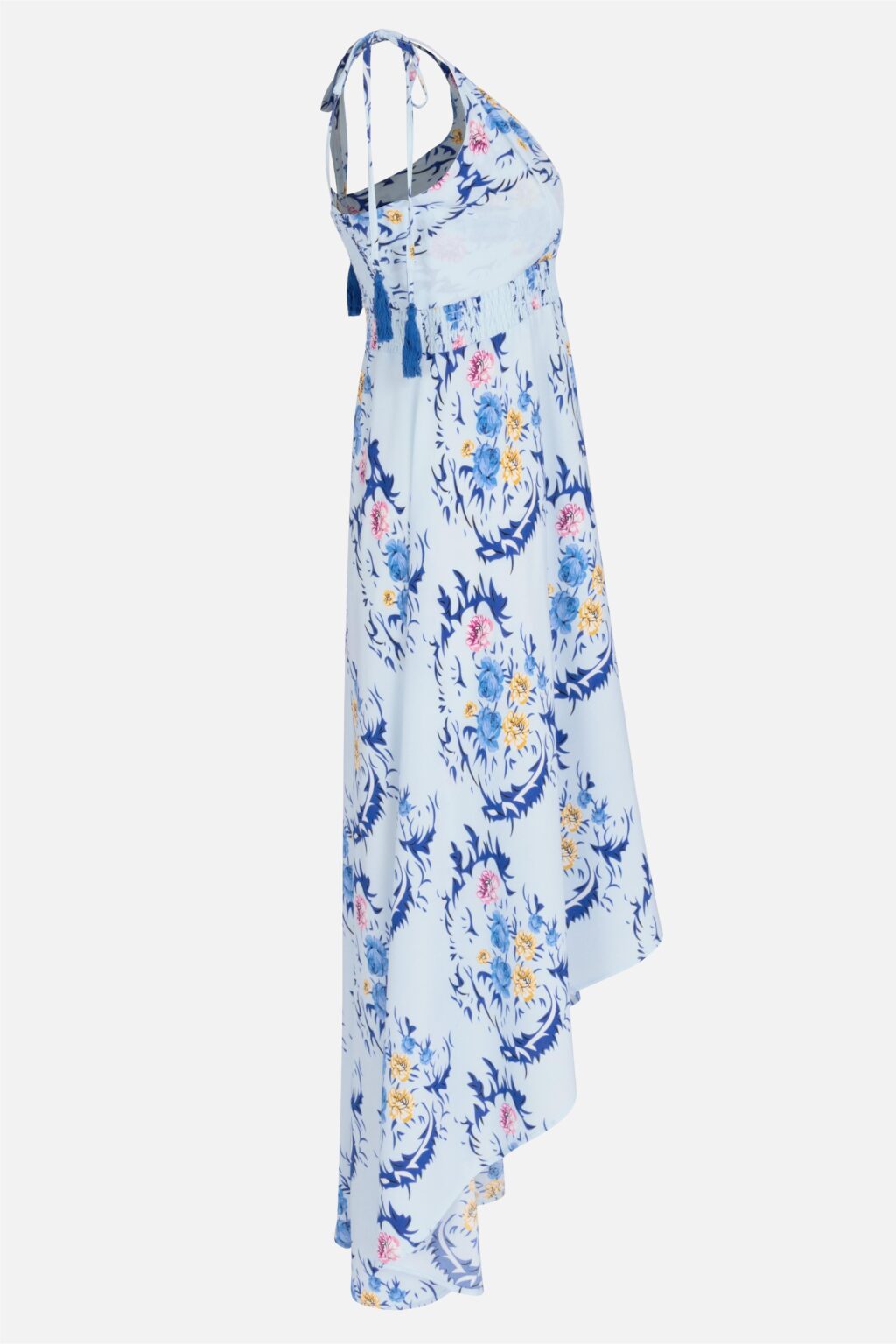 Women Clothing V neck Summer Smocked Tie Bohomian Vacation Elegant Floral A line Dress Cami Dress - Image 2
