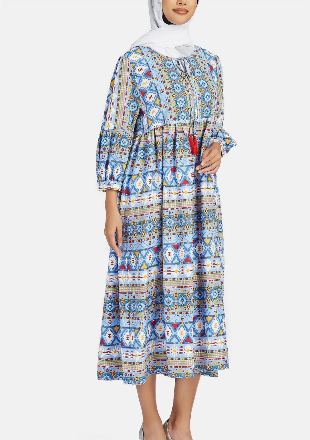 Women Clothing Spring Fall Crew Neck Vacation Elegant Daily A line Dress Maxi Dress - Image 2