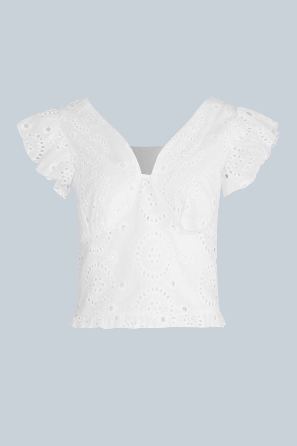 Women New French Embroidery Solid Color Elegant Temperament Short Blouses
