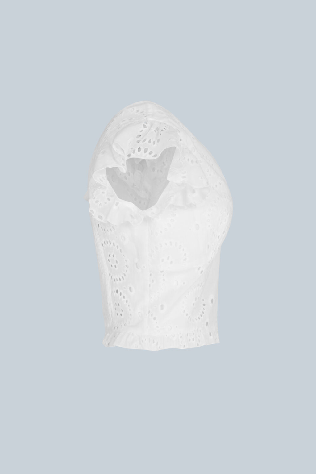 Women New French Embroidery Solid Color Elegant Temperament Short Blouses - Image 2
