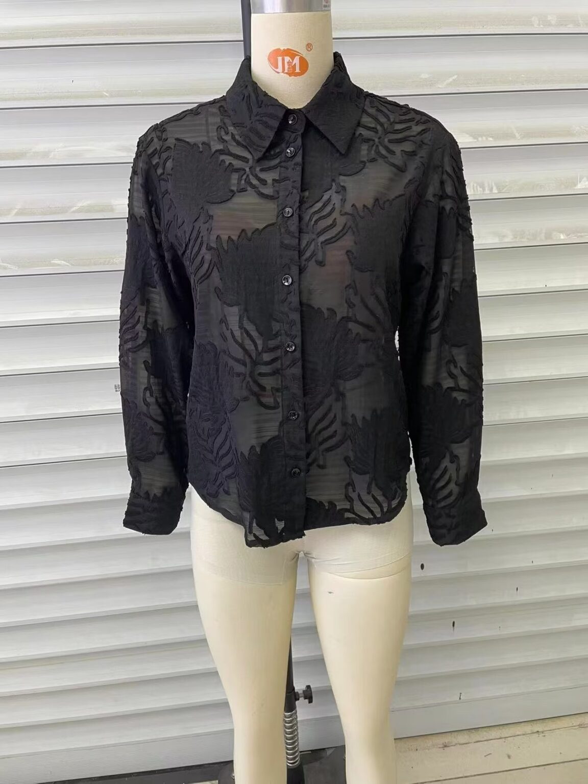 Fall Loose Original Jacquard Collared Shirt Fluffy Elegant Outfit Women - Image 2