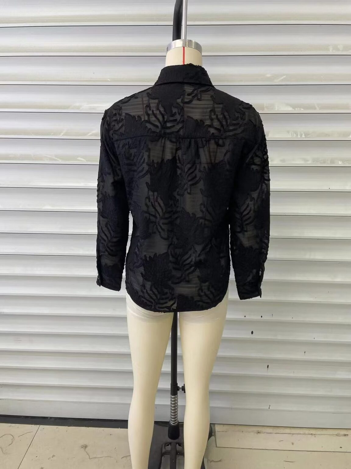 Fall Loose Original Jacquard Collared Shirt Fluffy Elegant Outfit Women - Image 4