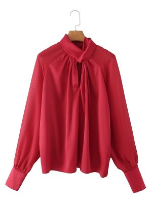 Professional Commuter Shirt Women Western Chiffon Long Sleeve Shirt