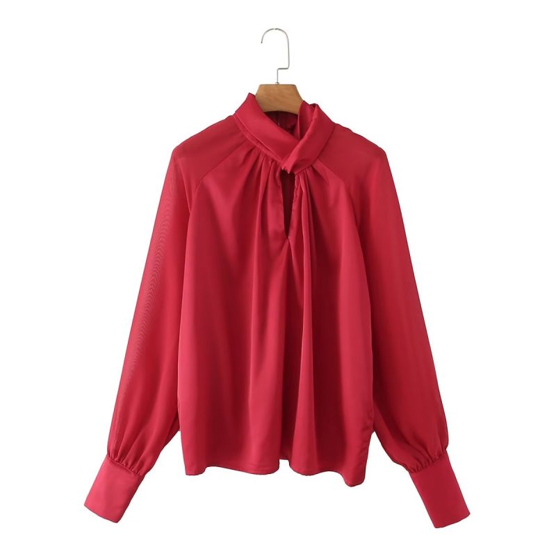 Professional Commuter Shirt Women Western Chiffon Long Sleeve Shirt