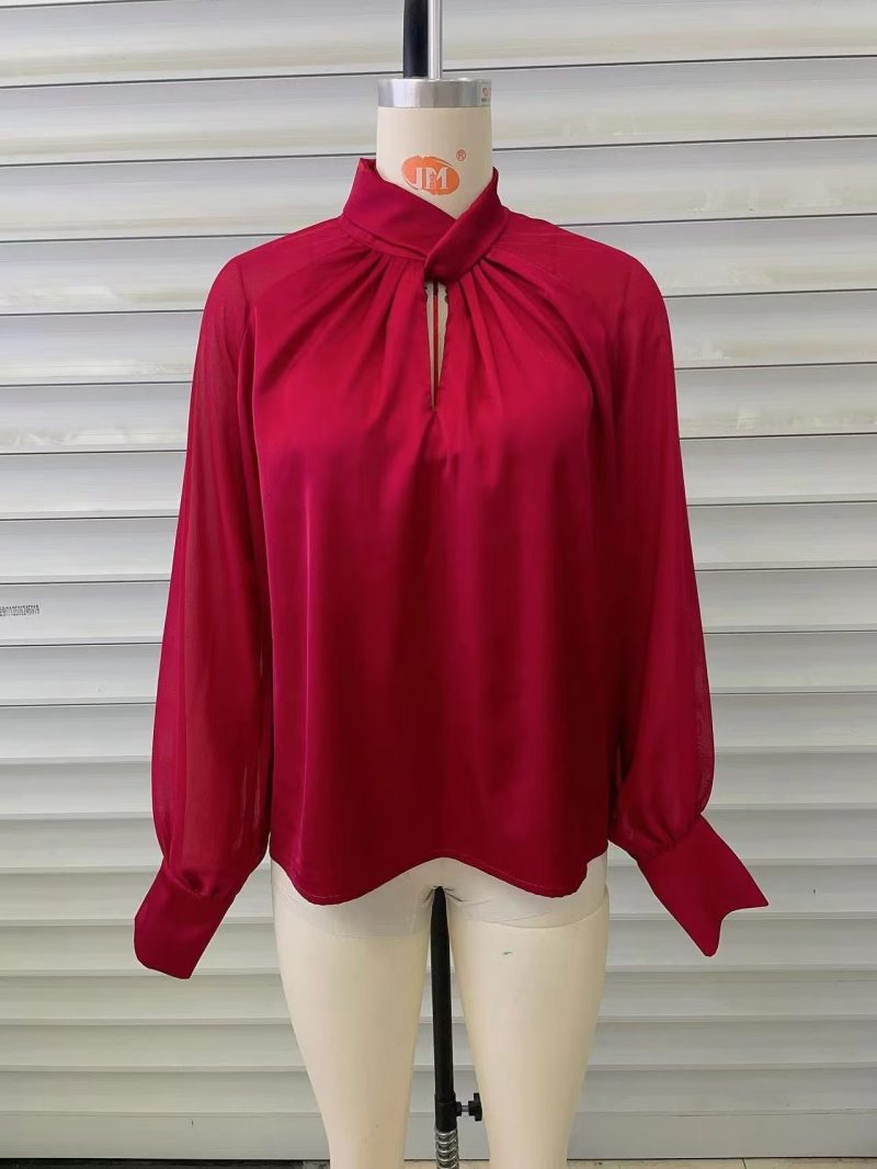 Professional Commuter Shirt Women Western Chiffon Long Sleeve Shirt - Image 2