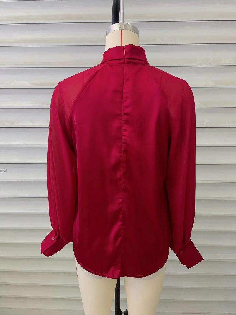Professional Commuter Shirt Women Western Chiffon Long Sleeve Shirt - Image 3