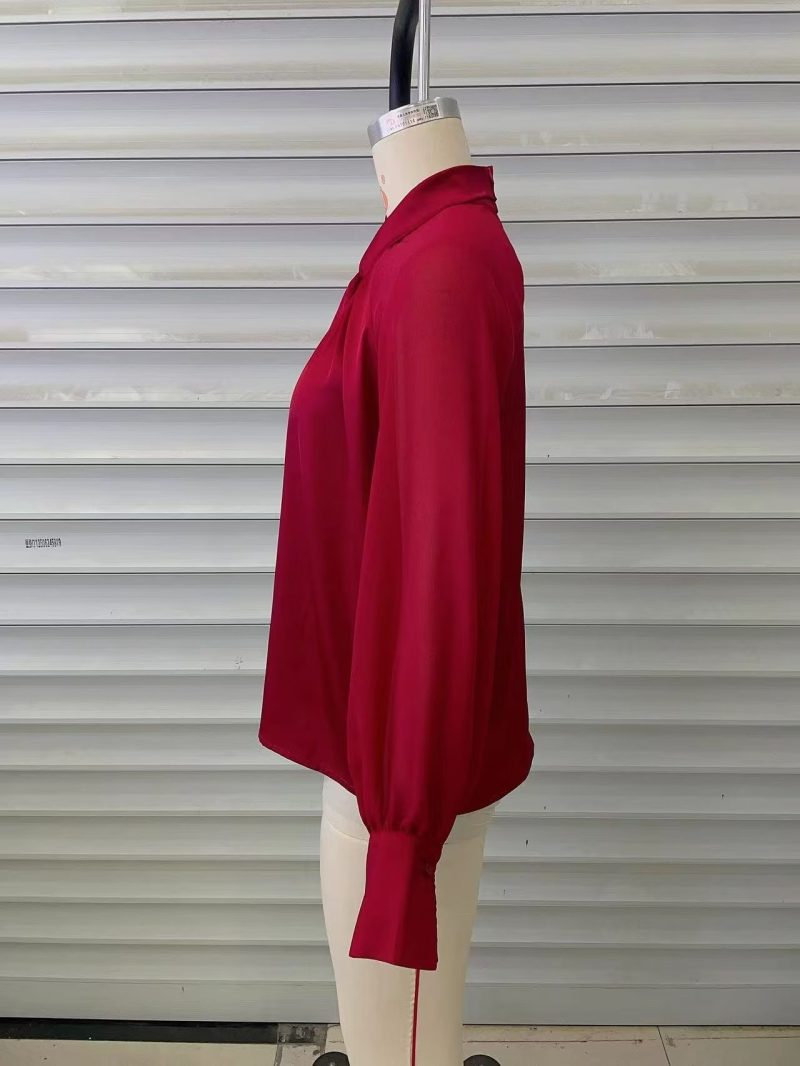 Professional Commuter Shirt Women Western Chiffon Long Sleeve Shirt - Image 4
