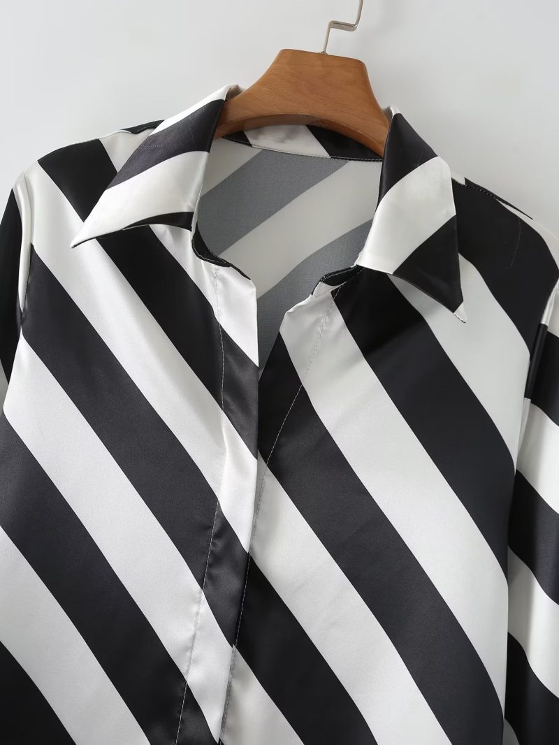Summer Women Clothing Niche Zebra Pattern Loose Shirt - Image 3