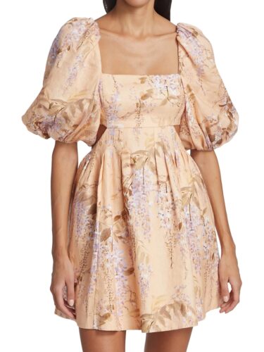 Early Spring Holiday Backless Bow Elastic Waist Floral Dress for Women