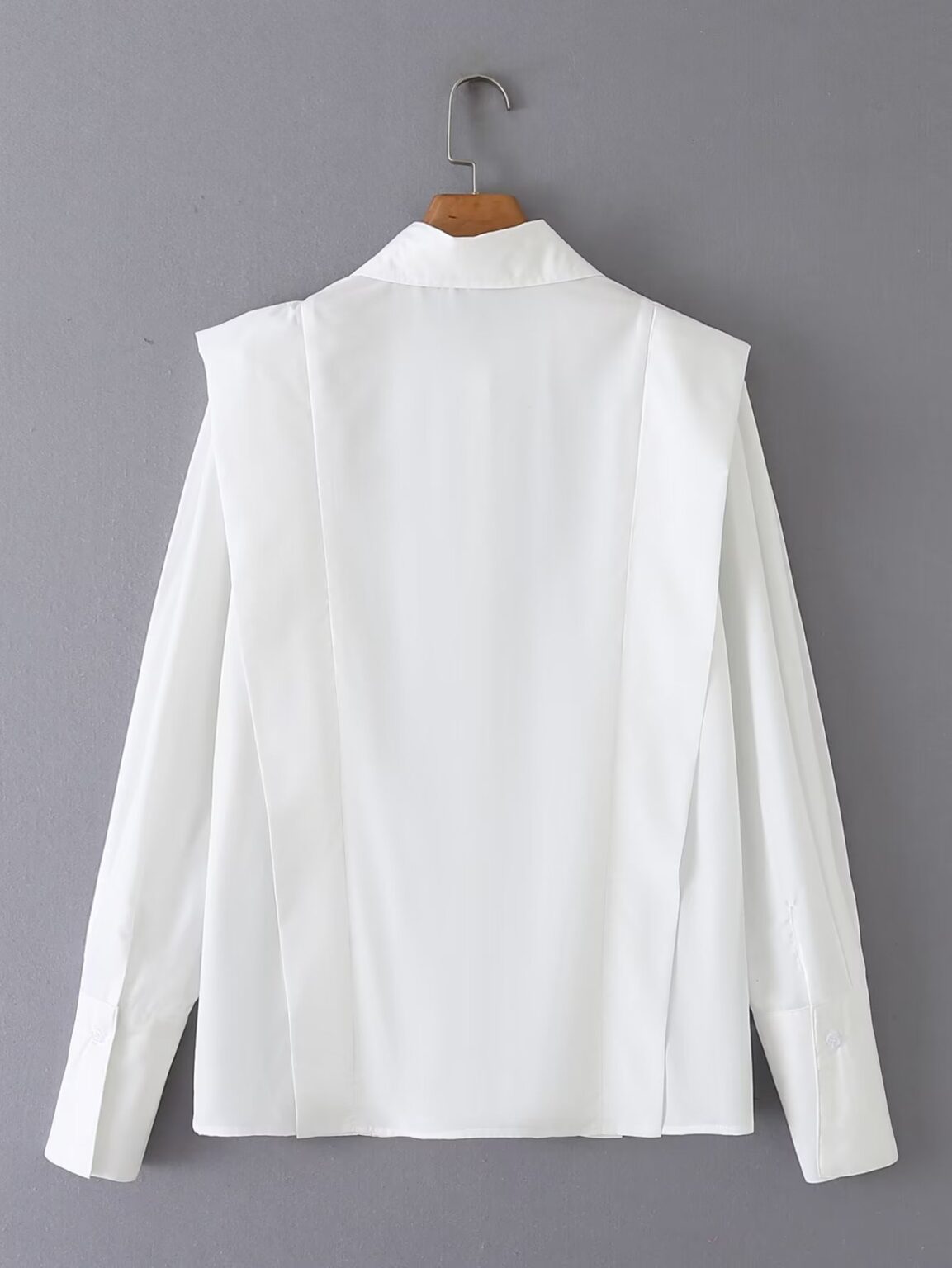 Fall Women Clothing Collared Shirt Cuff Fastener Decoration Long Sleeve Shirt Cardigan - Image 2