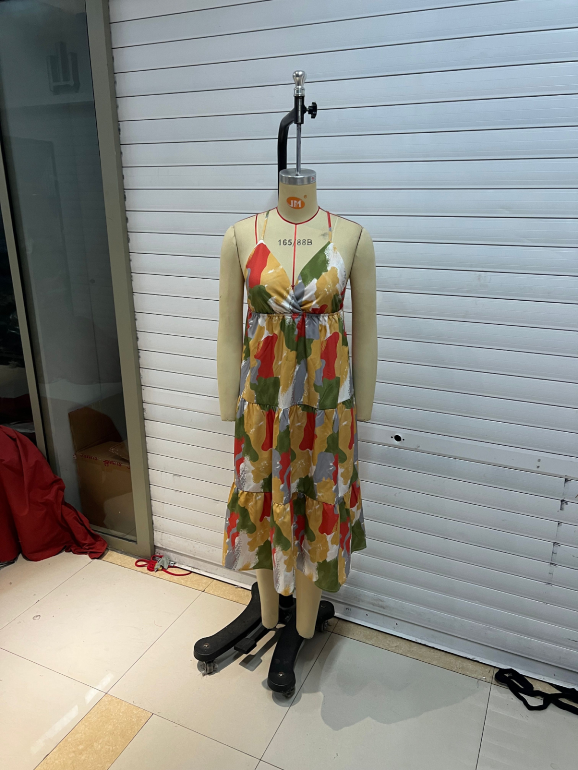 Vacation Maxi Dress Summer Sexy V neck Design Color Printed Sling Floral Dress - Image 3