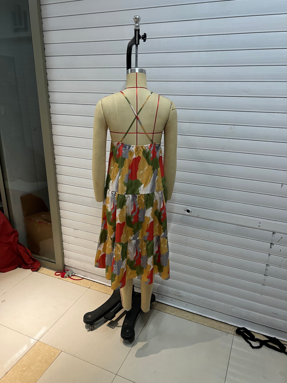 Vacation Maxi Dress Summer Sexy V neck Design Color Printed Sling Floral Dress - Image 5