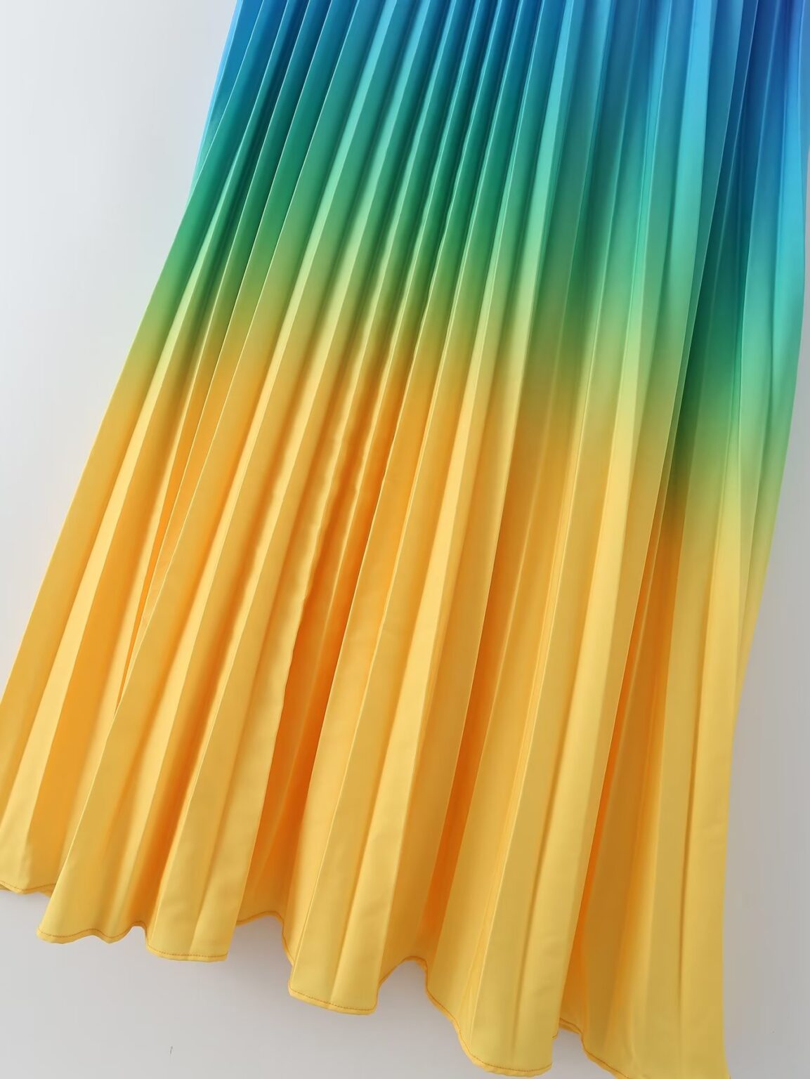 Color Stripes Pleated Women Clothing Summer Holiday Sleeveless round Neck - Image 5