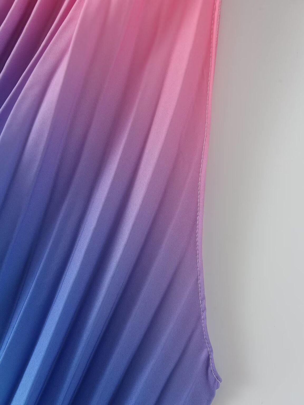 Color Stripes Pleated Women Clothing Summer Holiday Sleeveless round Neck - Image 7