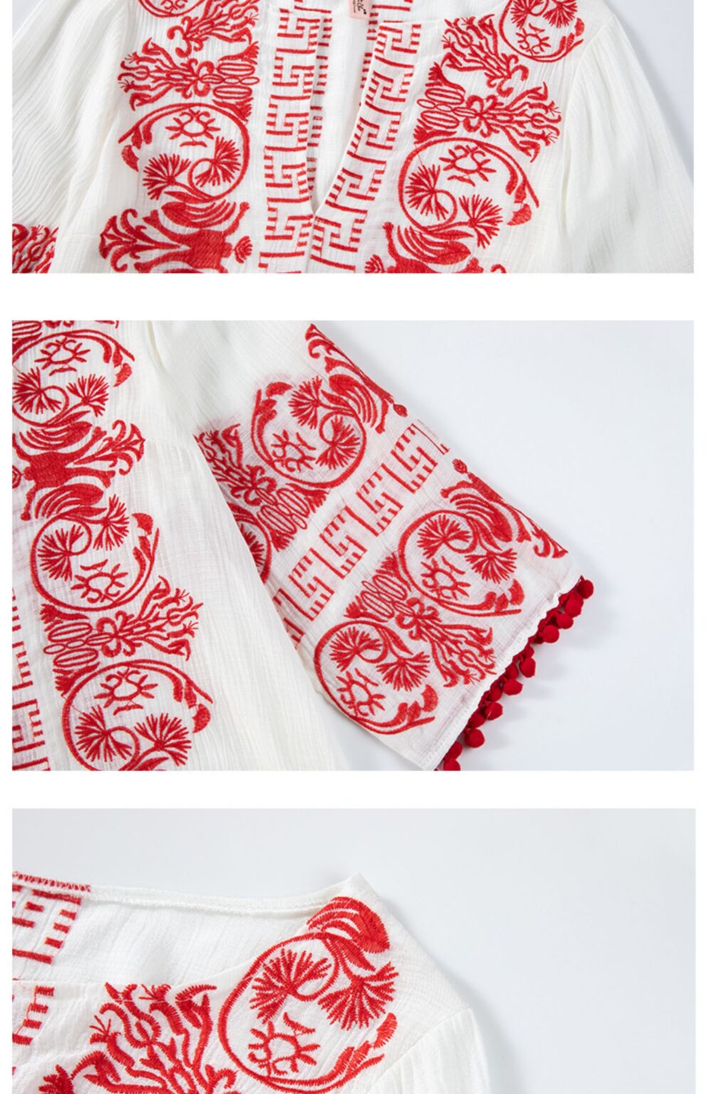 Women  Spring and Summer New Bohemian Vacation Chinese Style Design Embroidered Temperament Split Dress - Image 4