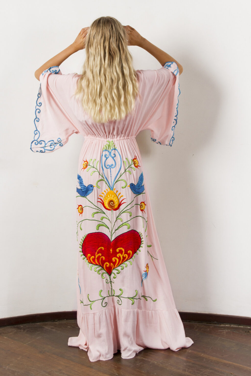 Women Spring Summer Bohemian Flower Embroidery Hollow Tassel Decoration Vintage Style Goddess Long Dress - Image 2