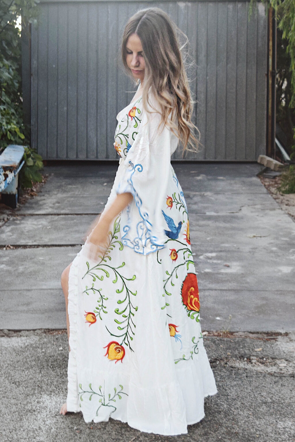 Women Spring Summer Bohemian Flower Embroidery Hollow Tassel Decoration Vintage Style Goddess Long Dress - Image 6