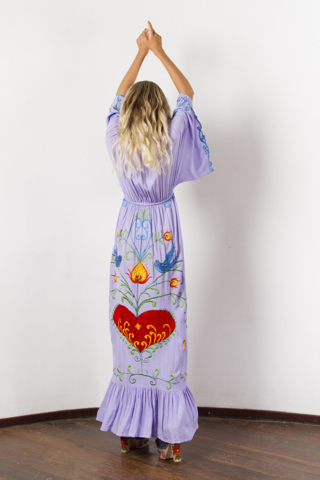 Women Spring Summer Bohemian Flower Embroidery Hollow Tassel Decoration Vintage Style Goddess Long Dress - Image 8