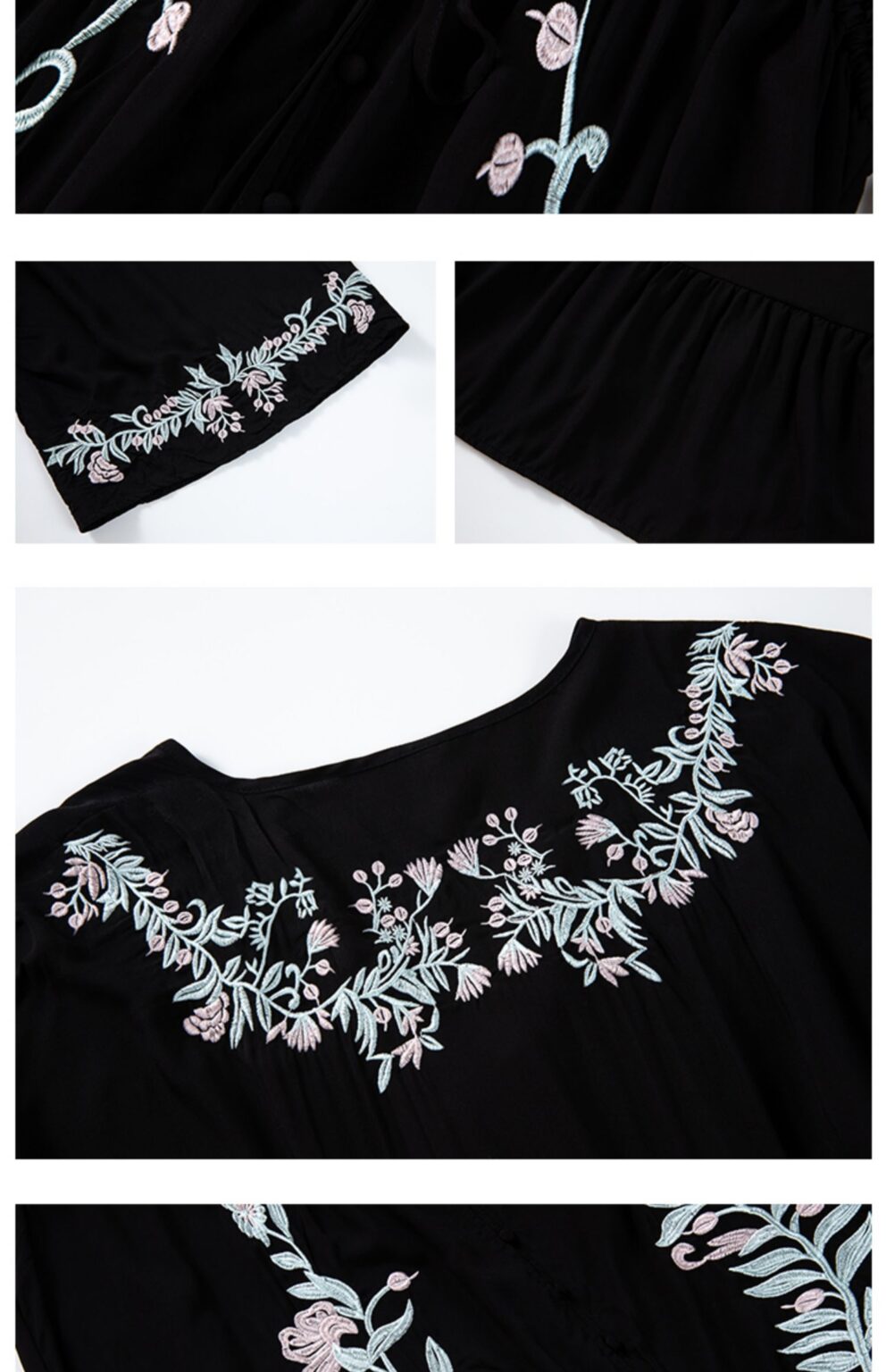 Women  Spring and Summer Bohemian Flower Embroidered Vintage Goddess Dress - Image 5