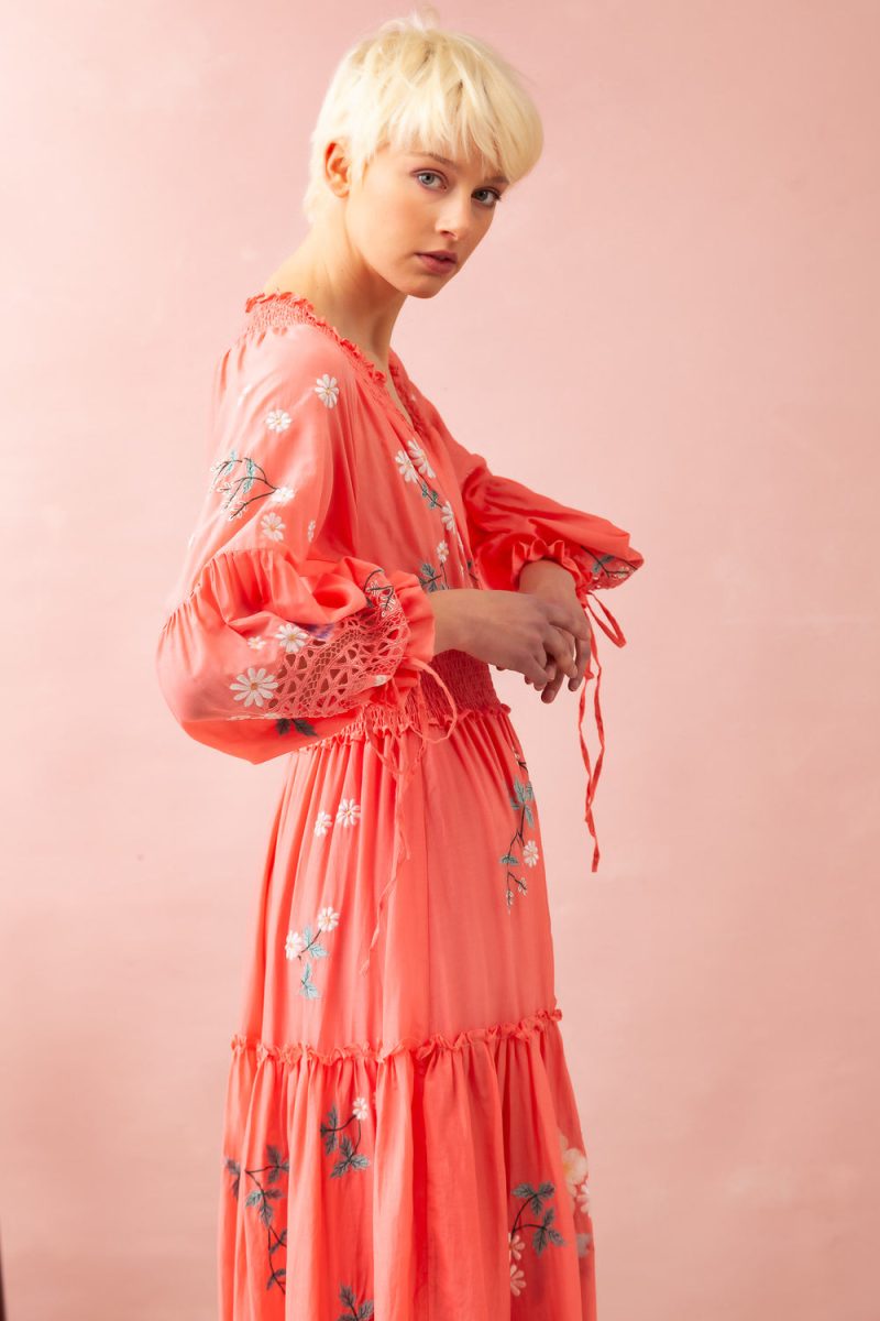 Women Spring And Summer Bohemian Holiday Flower Embroidery Hollow Tassel Decoration Retro Styling Goddess Dress - Image 6