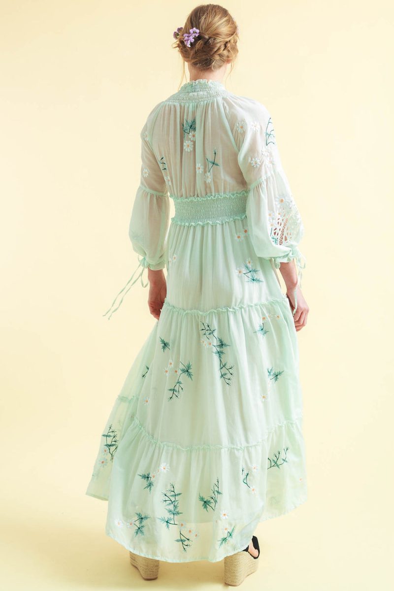 Women Spring And Summer Bohemian Holiday Flower Embroidery Hollow Tassel Decoration Retro Styling Goddess Dress - Image 9