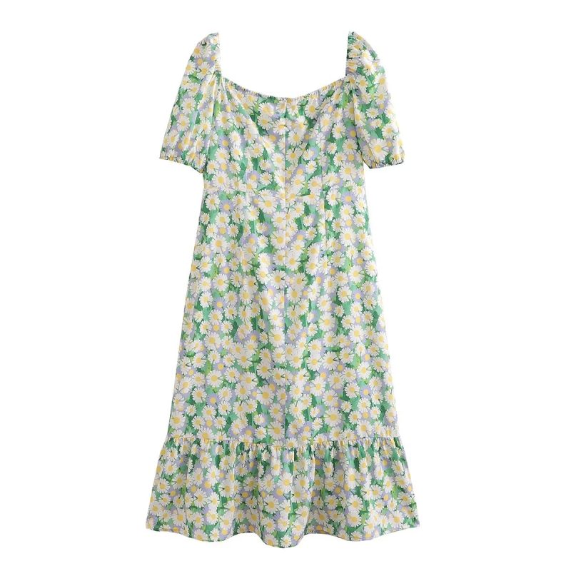 Women Summer Dress Cover Belly Slimming Fresh Conservative Spring - Image 3