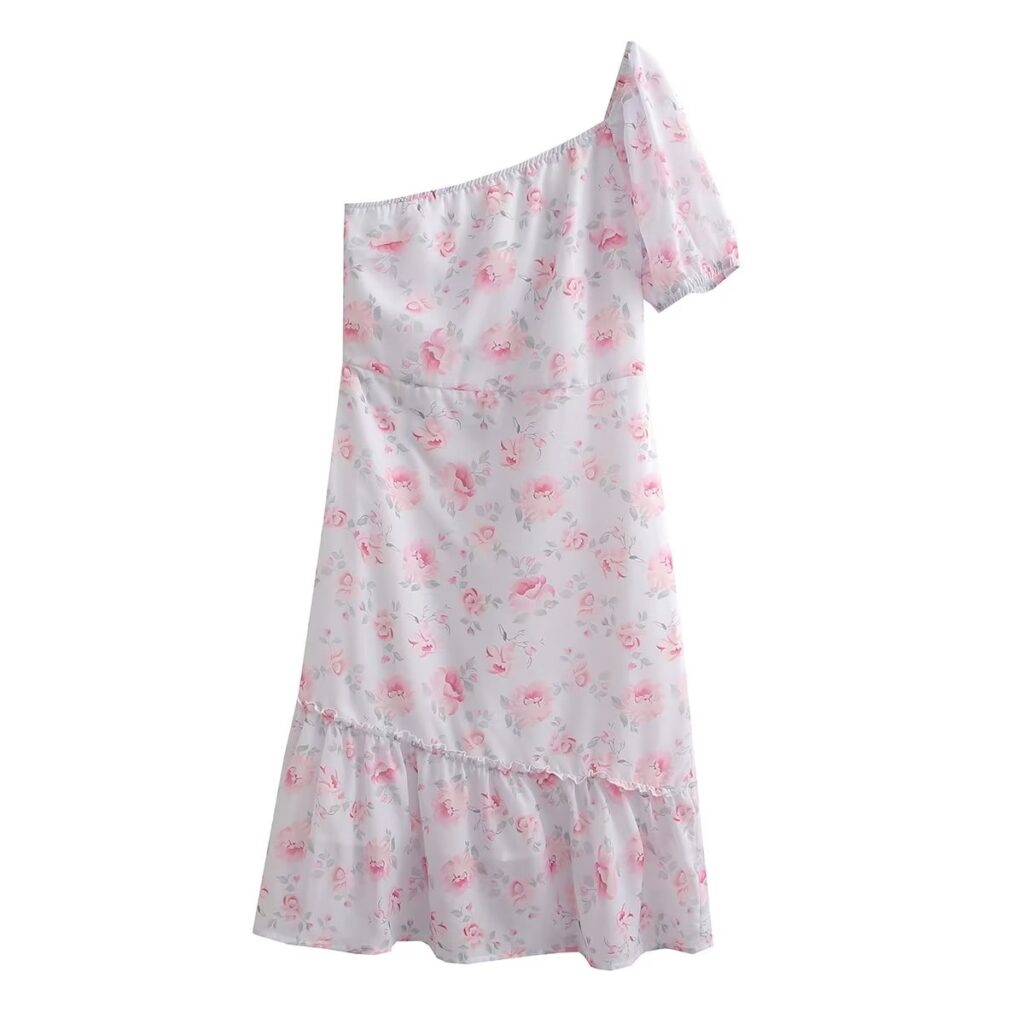 Fit Slimming Mid Length Ruffled Dress Women - Image 2
