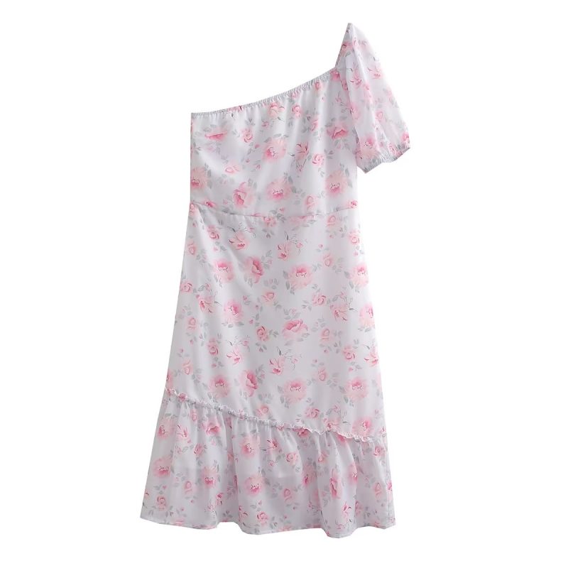 Fit Slimming Mid Length Ruffled Dress Women - Image 2