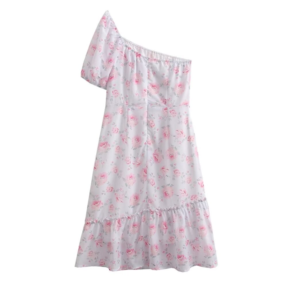 Fit Slimming Mid Length Ruffled Dress Women - Image 3