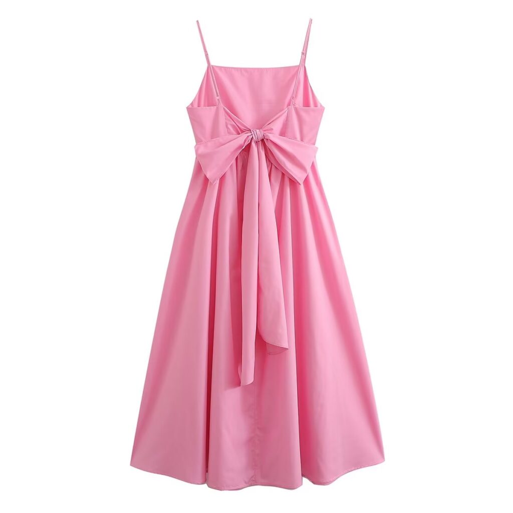 Summer Green Strap Mid Length Dress Women Clothing - Image 3