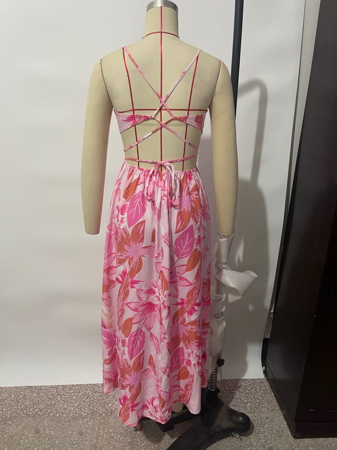 Spring Printed Sexy Split Sling Dress - Image 5