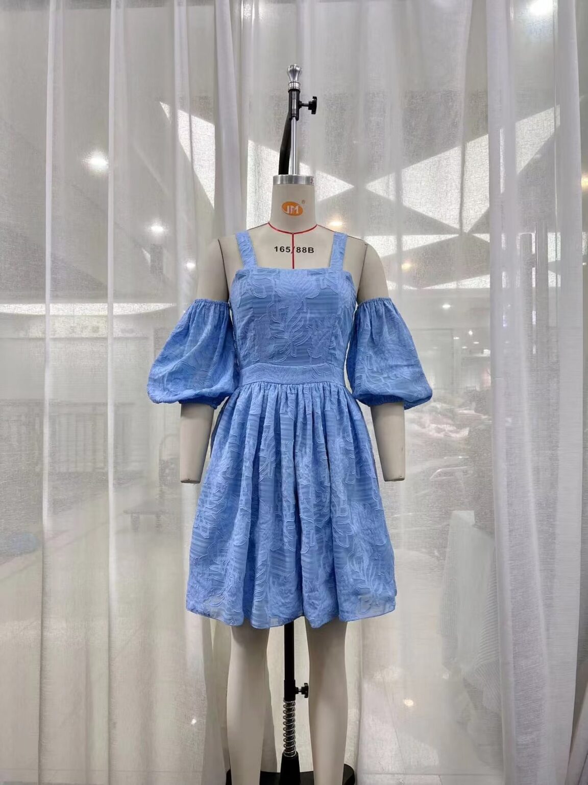Summer Women  Clothing Holiday Short Dress French Square Collar Puff Sleeve Printed Dress - Image 4
