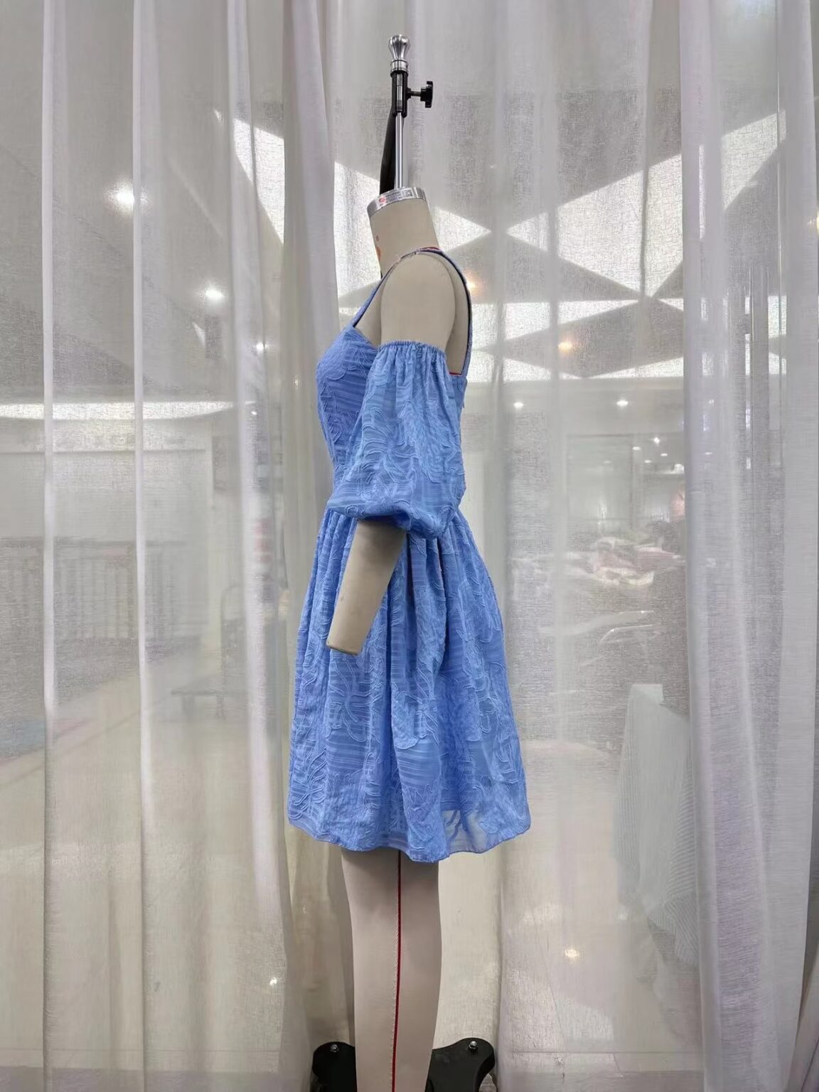 Summer Women  Clothing Holiday Short Dress French Square Collar Puff Sleeve Printed Dress - Image 5