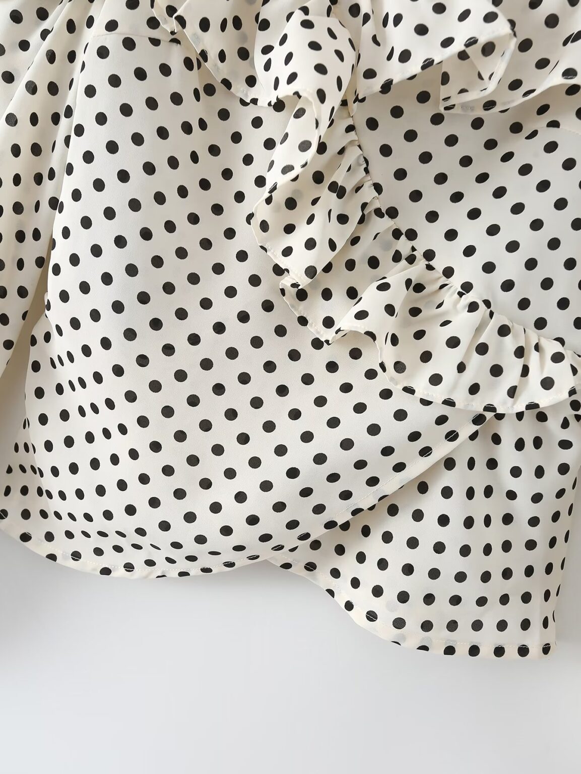 Autumn Urban Casual Korean Women  Polka Dot Pullover Boat Neck off the Shoulder Strap Shirt - Image 6