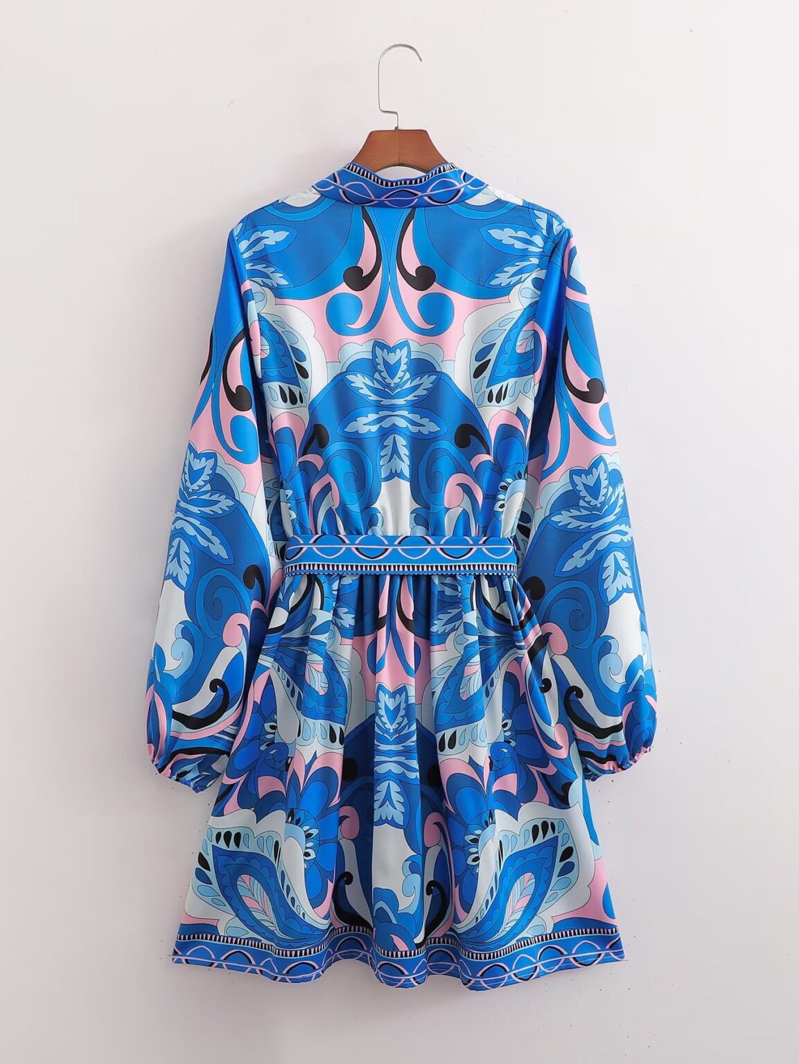 Autumn Women Clothing Long Sleeve V neck Positioning Floral Dress - Image 2