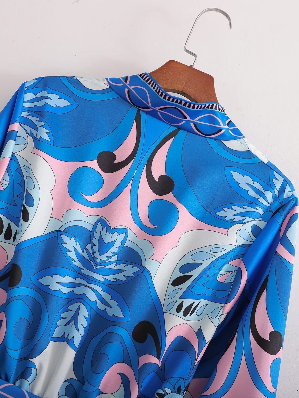 Autumn Women Clothing Long Sleeve V neck Positioning Floral Dress - Image 8