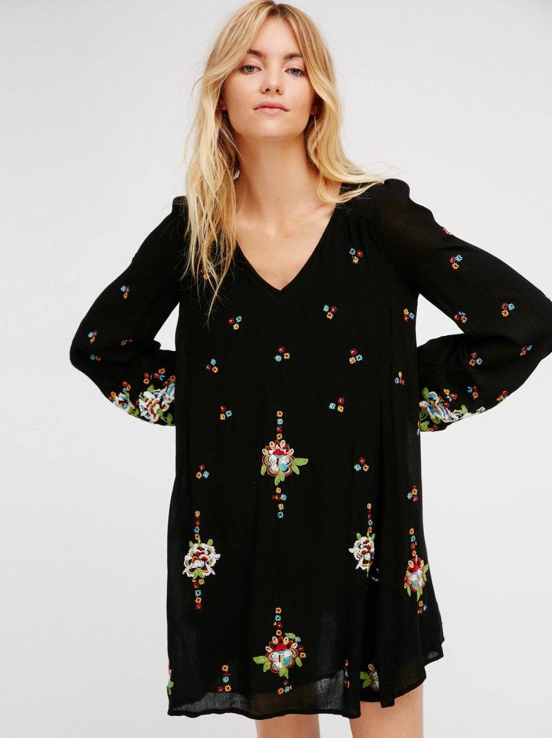 Women Spring And Summer New Delicate Loose Bohemian Embroidered Dress - Image 3
