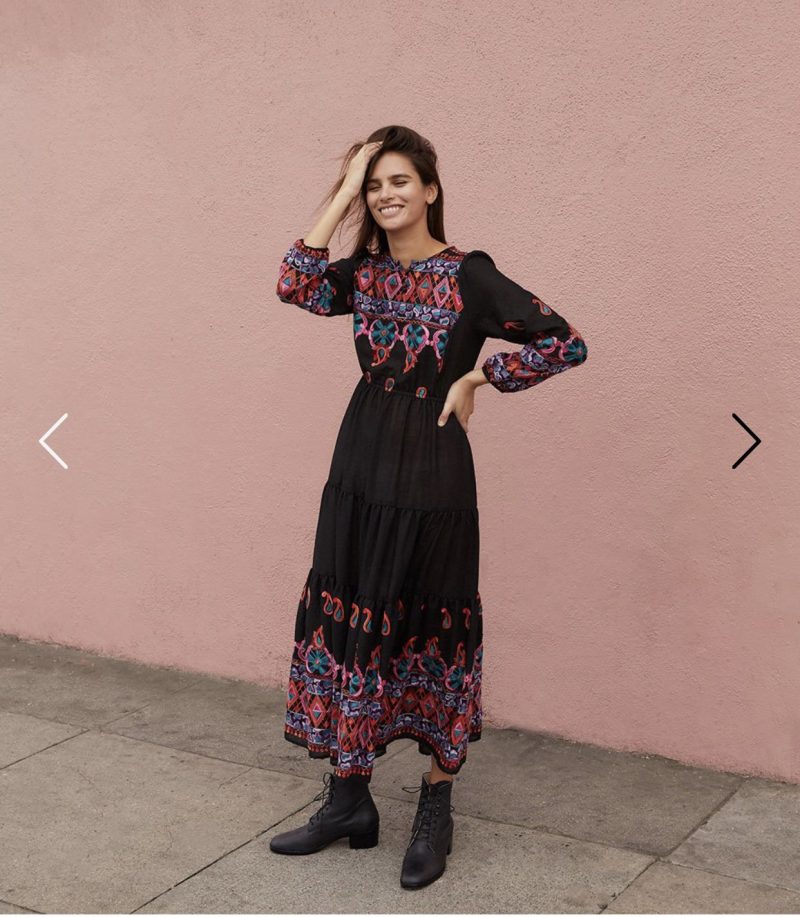 Women  Spring and Summer New Bohemian Style Minor Heavy Industry Embroidered Bohemian Vacation Style Dress Long Dress